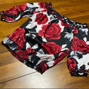 WHBM Floral Off-Shoulder Blouse